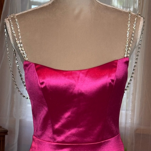 Ieena x Mac Duggal Pink Satin Evening Gown - Picture 4 of 8